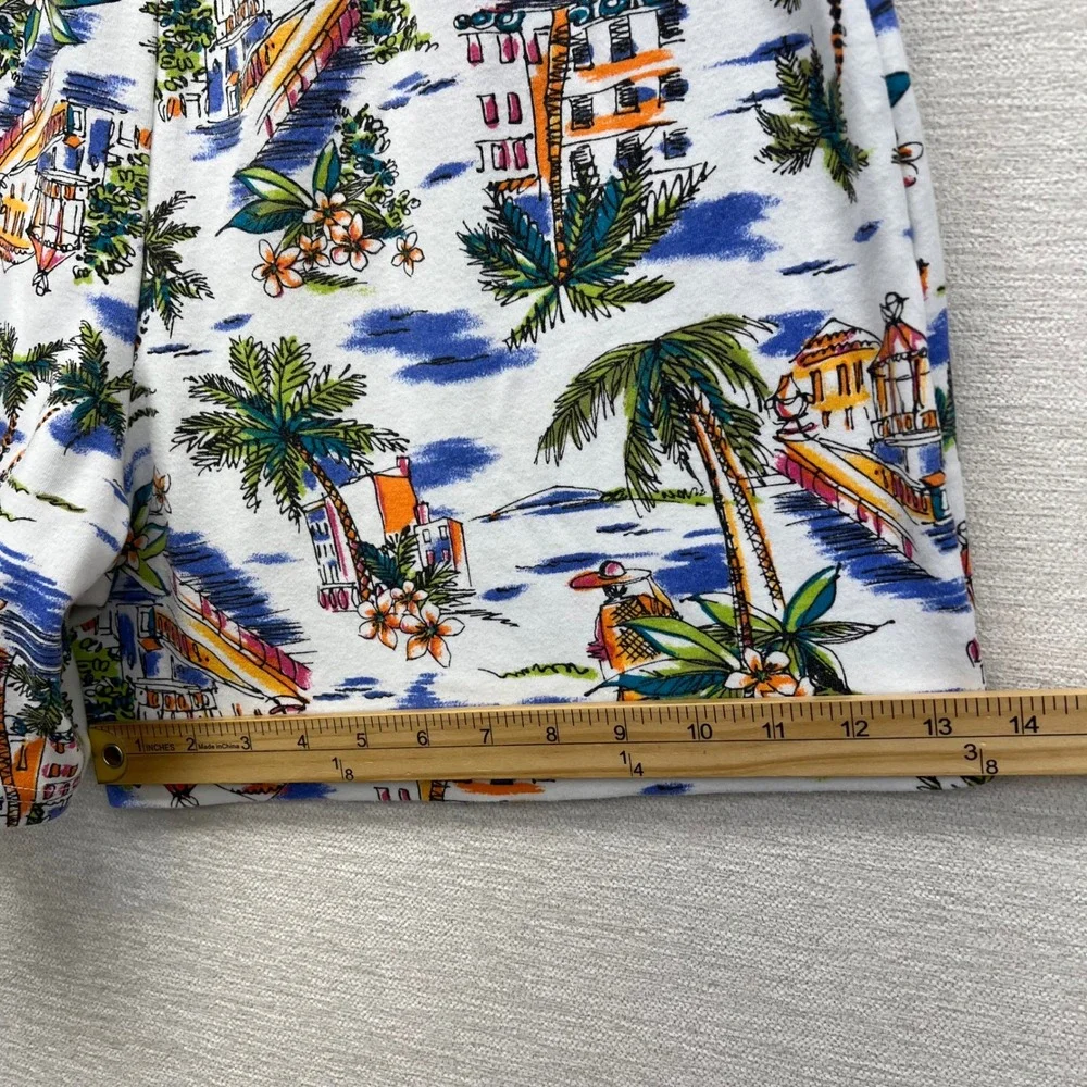 White Stag‎ Skort Women Large Vintage Y2K Tropical Palm Tree Wrap Skirt Short